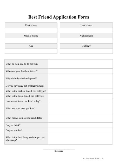 girl best friend application form|Best Friend Application Form – Fill Out and Use This。